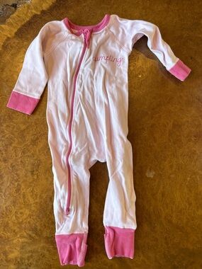 Sapling Organic Cotton Pink “Dumpling” Zip Footless Sleeper Pajamas 3-6M